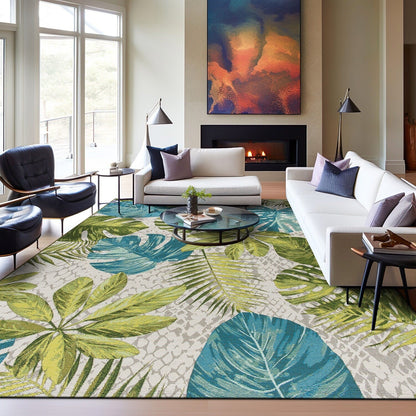 World Rug Gallery Contemporary Tropical Floral Indoor/Outdoor Area Rug