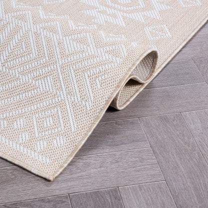 World Rug Gallery Distressed Geometric Bohemian Textured Flat Weave Indoor/Outdoor Area Rug