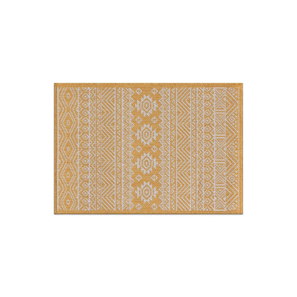 World Rug Gallery Distressed Geometric Bohemian Textured Flat Weave Indoor/Outdoor Area Rug