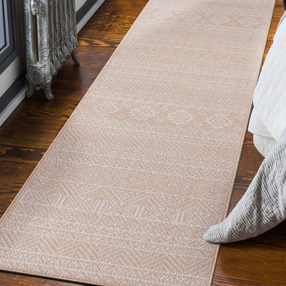 World Rug Gallery Distressed Geometric Bohemian Textured Flat Weave Indoor/Outdoor Area Rug