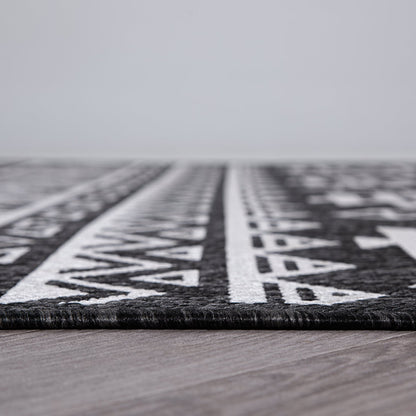 World Rug Gallery Distressed Geometric Bohemian Textured Flat Weave Indoor/Outdoor Area Rug