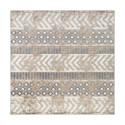 World Rug Gallery Distressed Geometric Indoor/Outdoor Area Rug