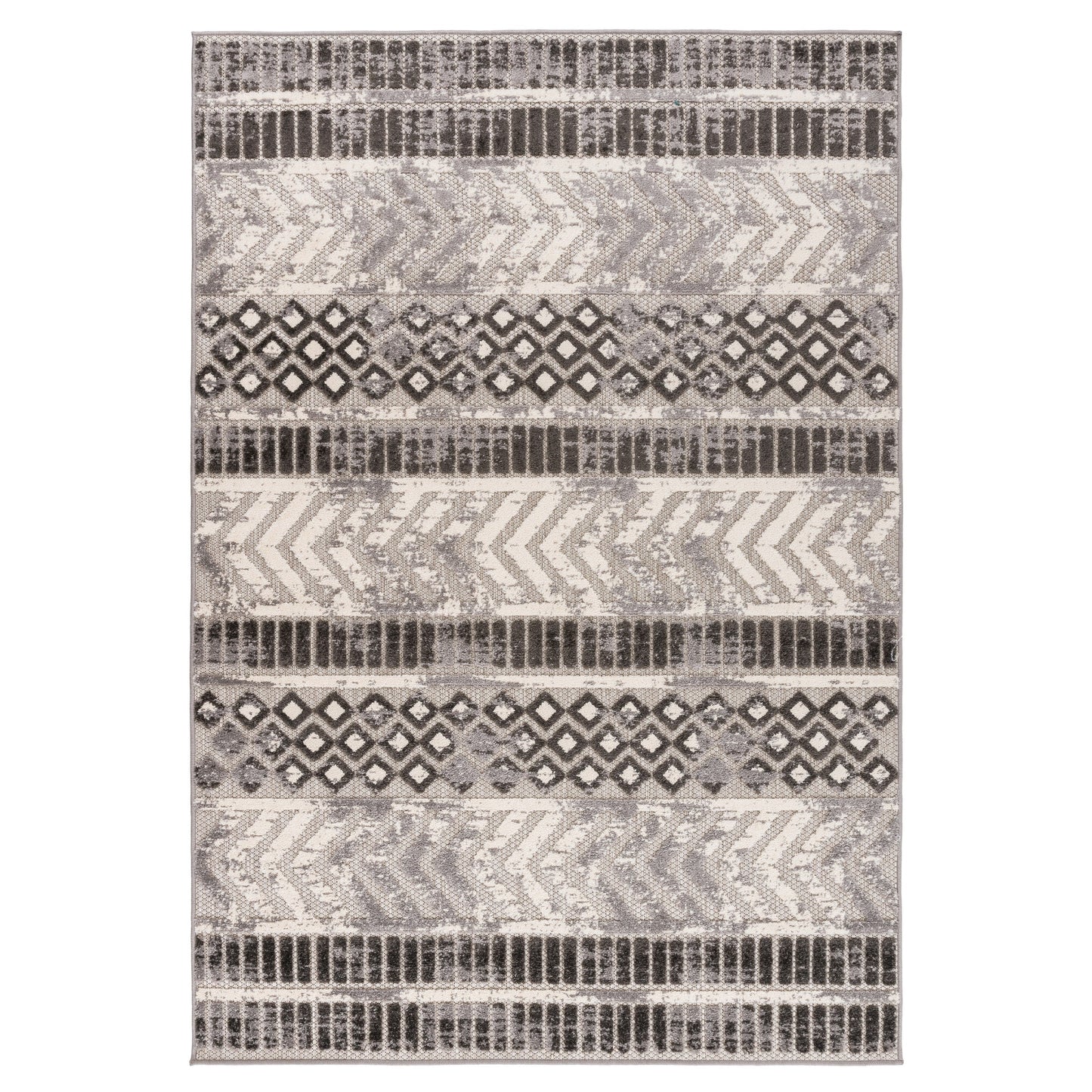 World Rug Gallery Distressed Geometric Indoor/Outdoor Area Rug