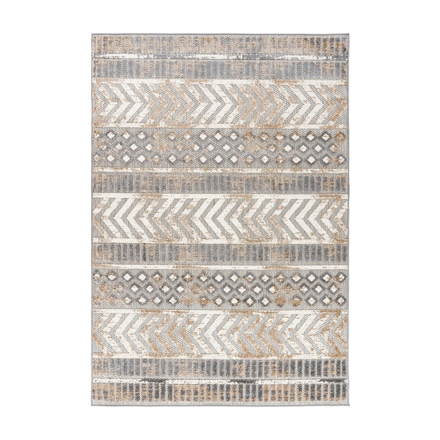 World Rug Gallery Distressed Geometric Indoor/Outdoor Area Rug