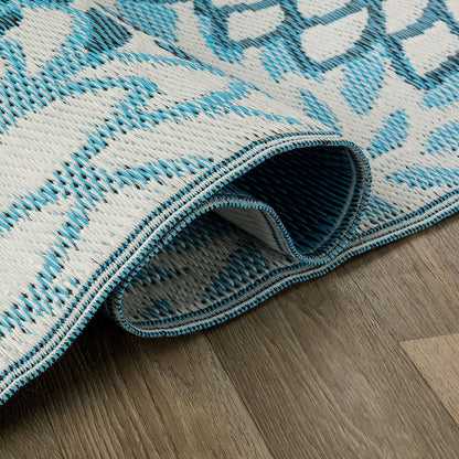 World Rug Gallery Modern Floral Aloha Reversible Recycled Plastic Outdoor Rugs