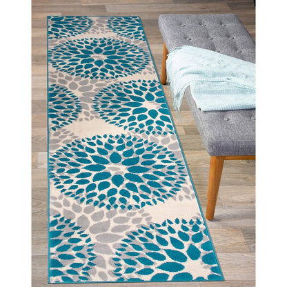 World Rug Gallery Modern Floral Circles Area Rug