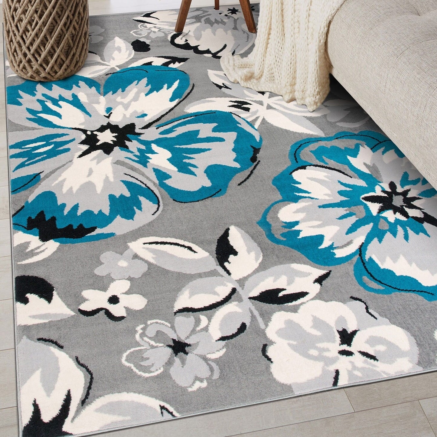 World Rug Gallery Modern Floral Design Area Rug