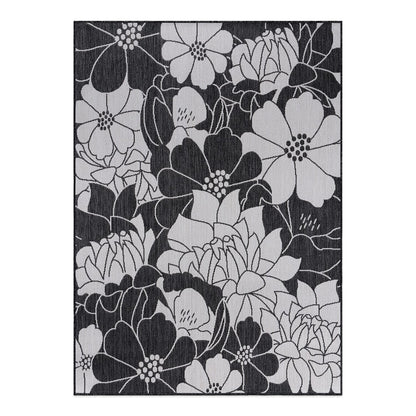 World Rug Gallery Modern Floral Flowers Textured Flat Weave Indoor/Outdoor Area Rug