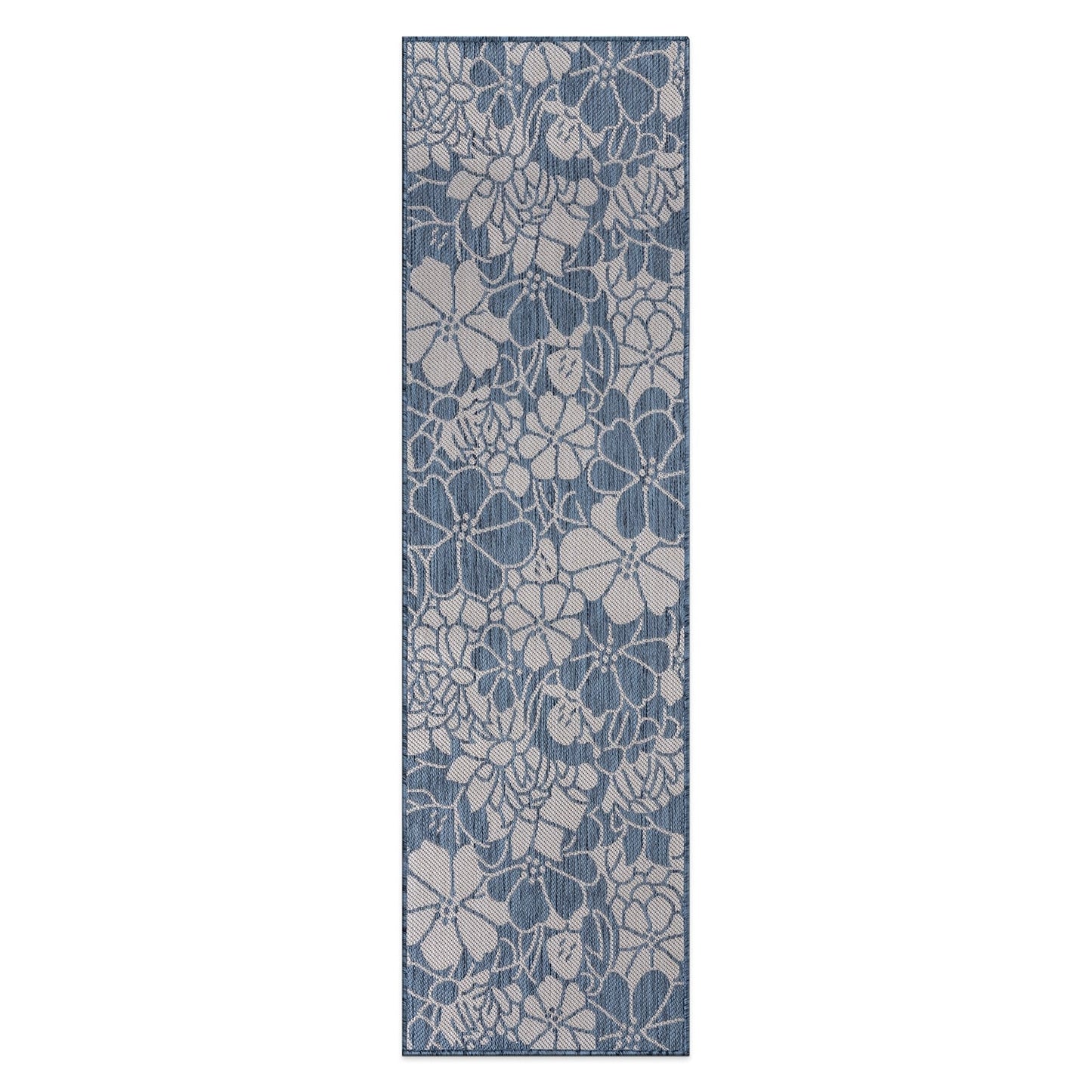 World Rug Gallery Modern Floral Flowers Textured Flat Weave Indoor/Outdoor Area Rug