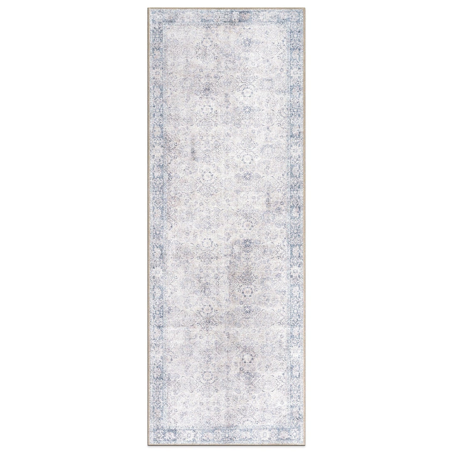 World Rug Gallery Transitional Bordered Vintage Machine Washable Non Slip Area Rug