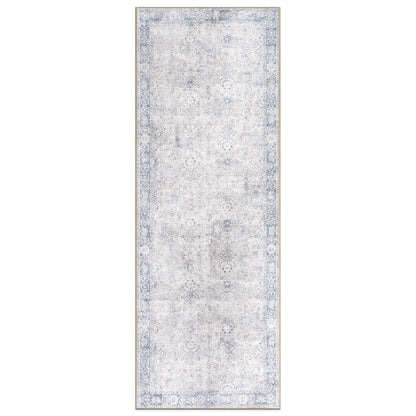 World Rug Gallery Transitional Bordered Vintage Machine Washable Non Slip Area Rug