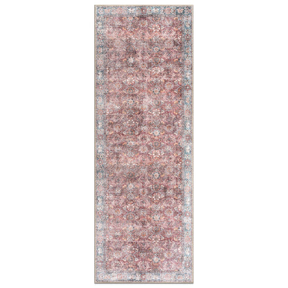 World Rug Gallery Transitional Bordered Vintage Machine Washable Non Slip Area Rug