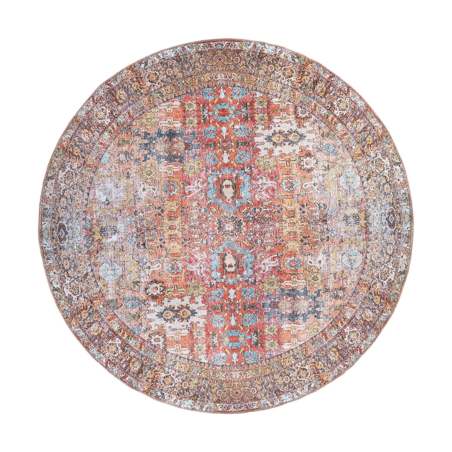 World Rug Gallery Transitional Distressed Machine Washable Non Slip Area Rug