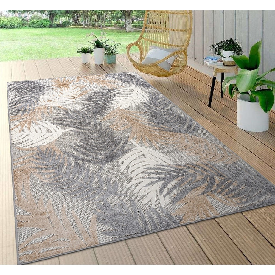 World Rug Gallery Tropical Floral Modern Indoor/Outdoor Area Rug