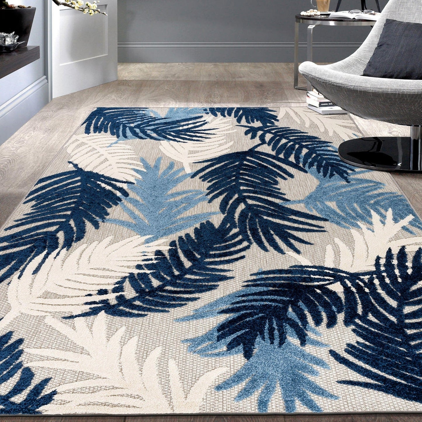 World Rug Gallery Tropical Floral Modern Indoor/Outdoor Area Rug