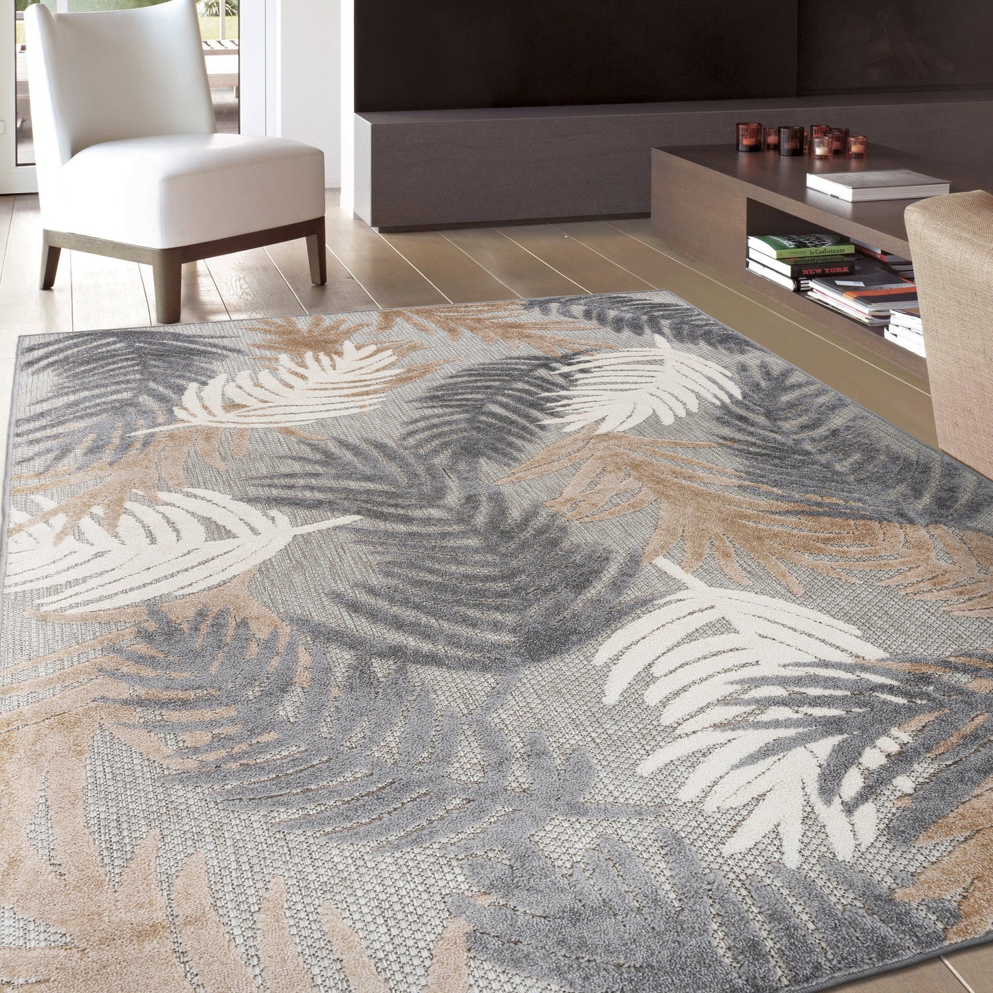World Rug Gallery Tropical Floral Modern Indoor/Outdoor Area Rug