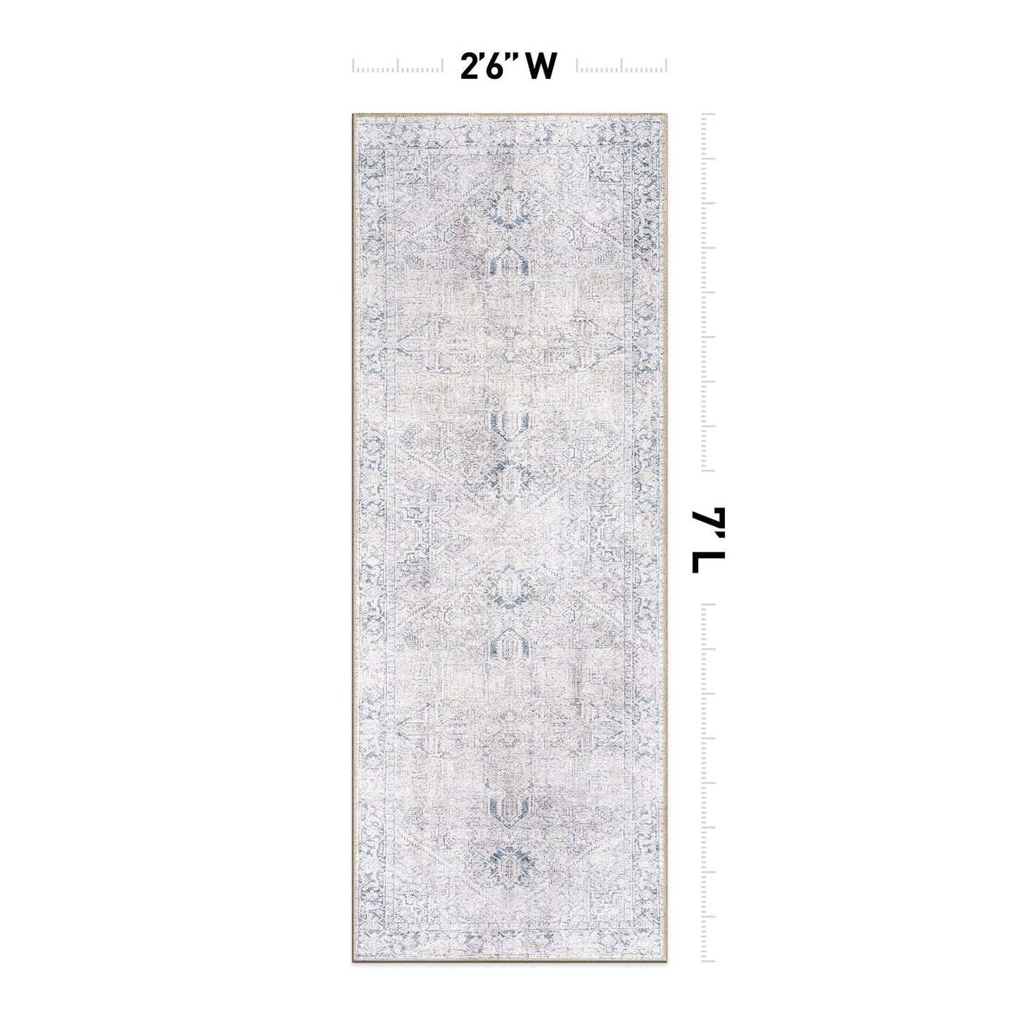 World Rug Gallery Vintage Boho Medallion Machine Washable Non Slip Area Rug