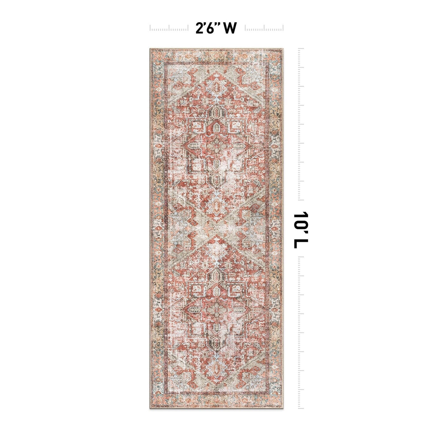 World Rug Gallery Vintage Boho Medallion Machine Washable Non Slip Area Rug