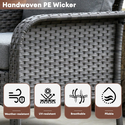 XIZZI 4-piece Outdoor Patio Furniture Conversation Set with Table