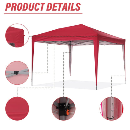 Zenova 10' x 10' Outdoor Pop Up Canopy Tent Patio Gazebo Party Wedding Tent