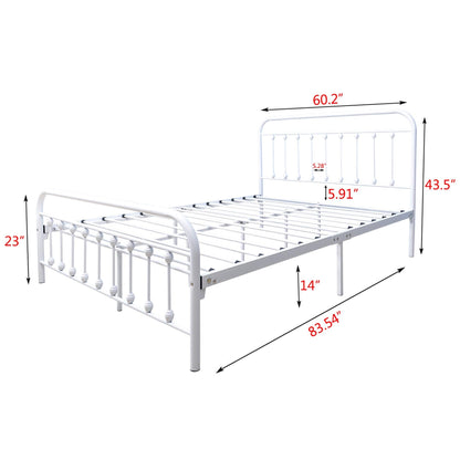 Alazyhome Simple Vintage Metal Platform Bed Frame, Easy-Assembly